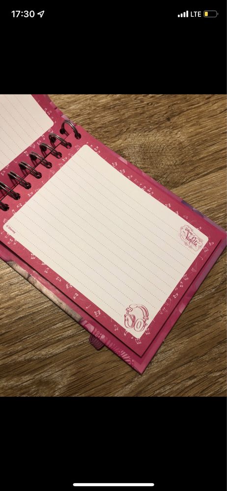 Zeszyt Violetta notatnik rozowy pamietnik z gumka