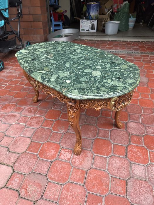 Stół z blatem marmurowym 48 cm wys