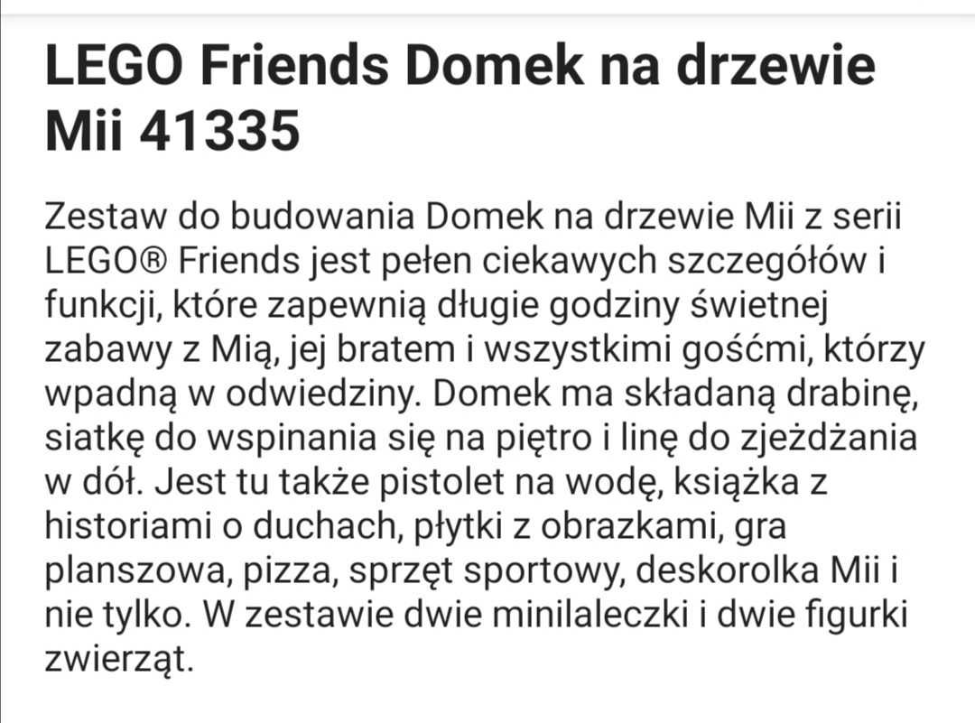 Lego friends domek na drzewie