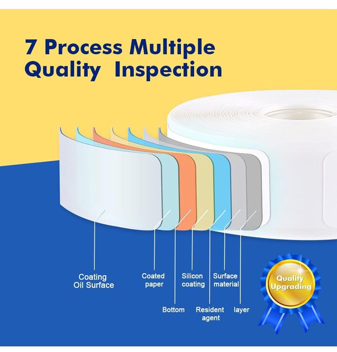 Papel de etiquetas impressora térmica D11/D110/D101 BRANCO 15-50M 130u