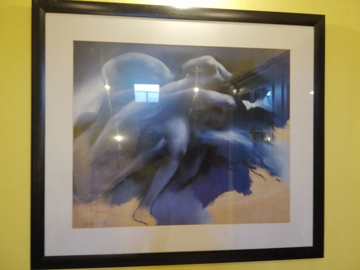Quadro moldura azul