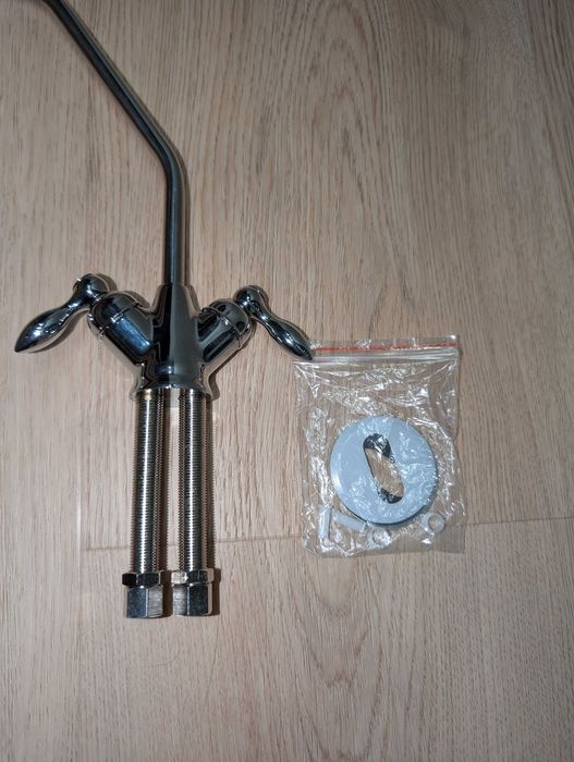 Новий кран на фільтр осмос подвійний Польща (латунний)