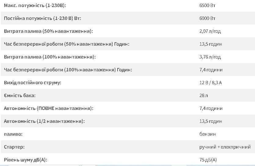 Генератор Contimac GRE 6500 AVR 6,5 кВт. бензиновый, Бельгія