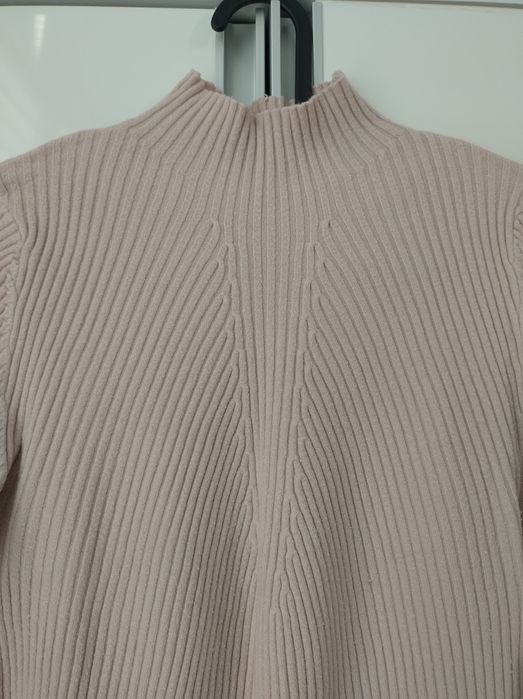 New Look prążkowany golf jasnoróżowy pudrowy róż M