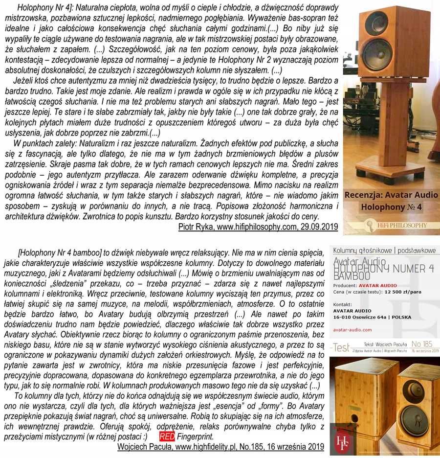 Avatar Audio HOLOPHONY Nr 4 wyprzedaż MDF -25%