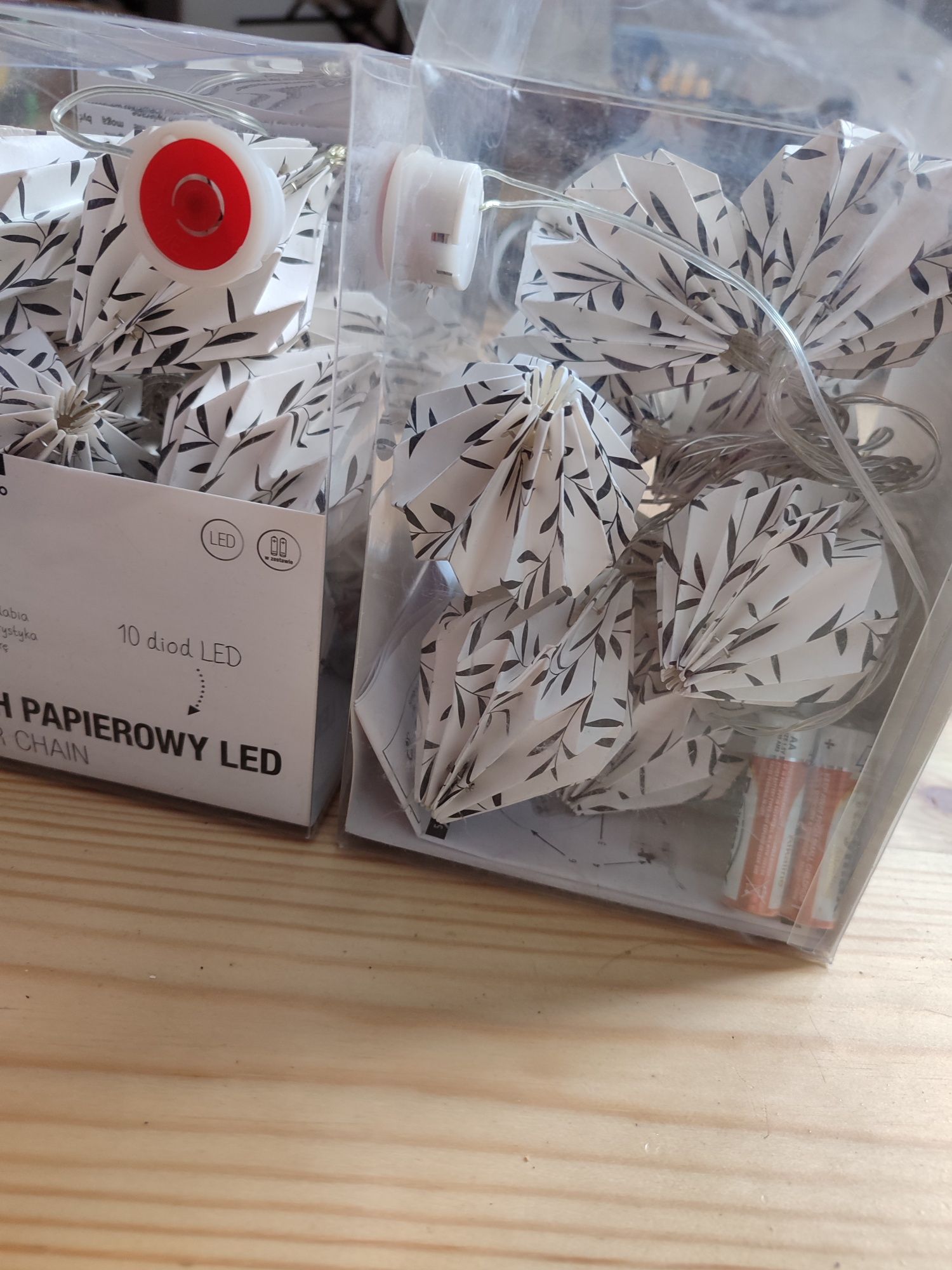2 łańcuchy papierowe LED nowe +baterie