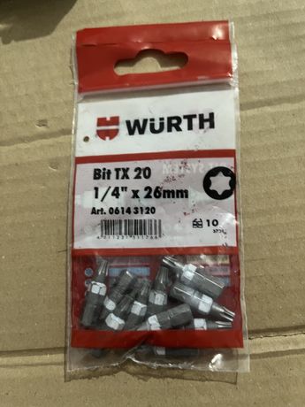 Bity Torx TX20 opakowanie 10sztuk Wurth