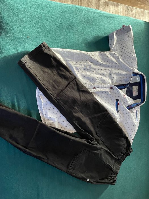 Koszula 134 spodnie 122 elegancki komplet