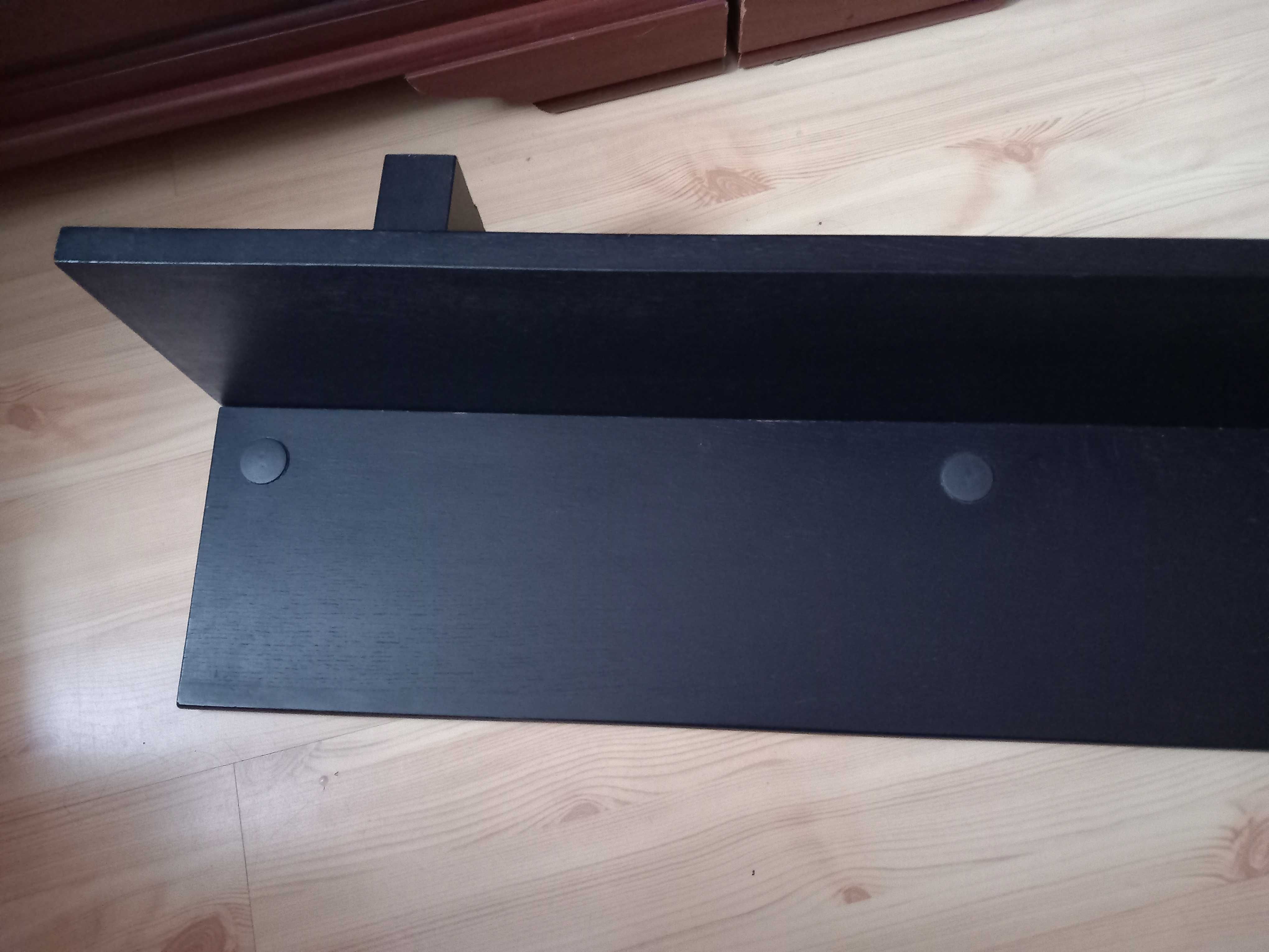 Półka wisząca czarna z płyty MDF 90x27x20 cm
