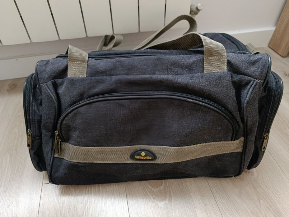 Samsonite torba podróżna weekendowa czarna popielata średniej wielkośc