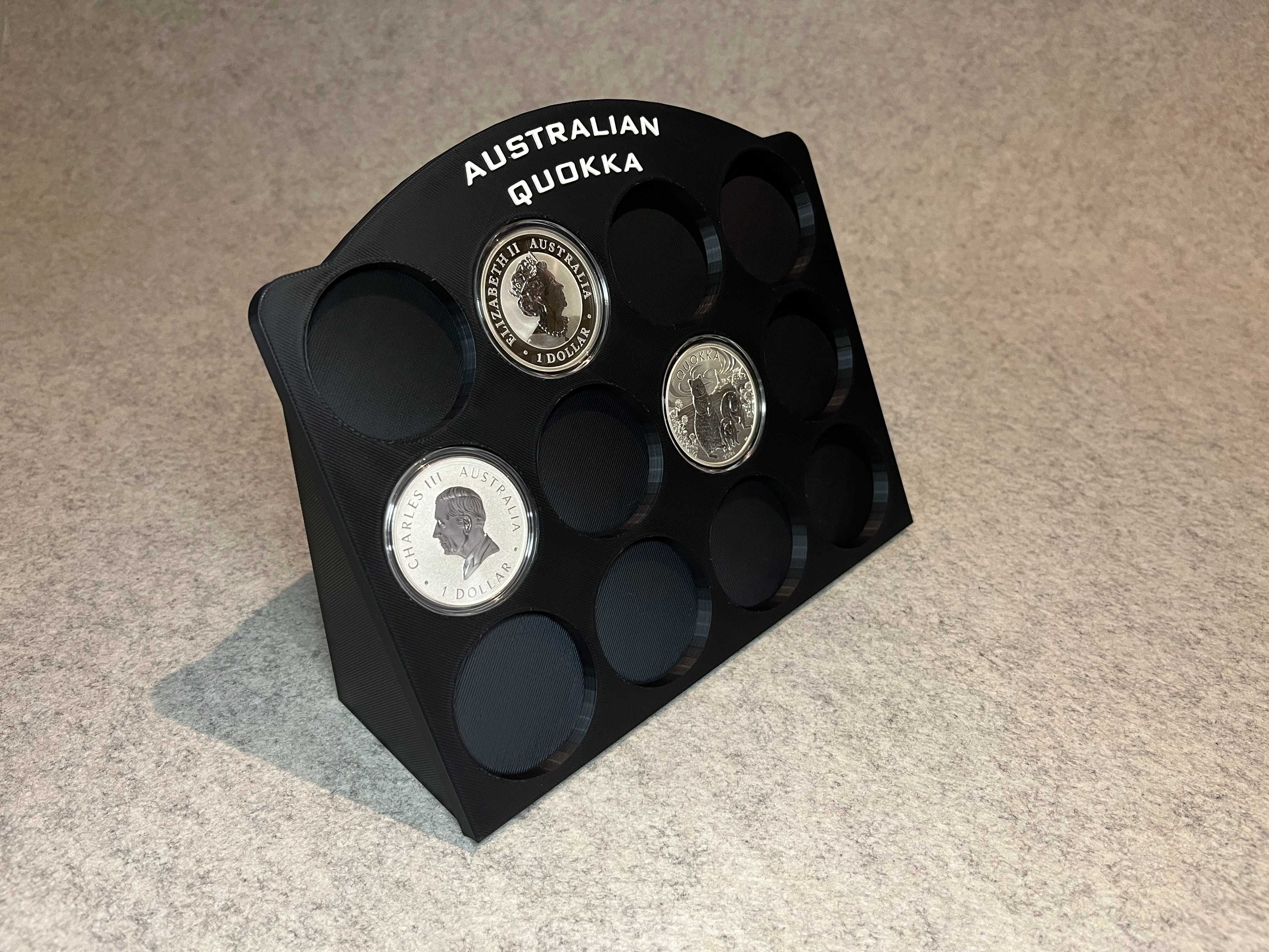 Ozdobny stojak etui na srebrne monety 1oz Australian Quokka