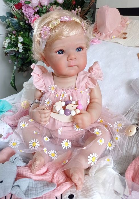Lalka w typie reborn z wyprawką prezent lala cała winylowa blondynka
