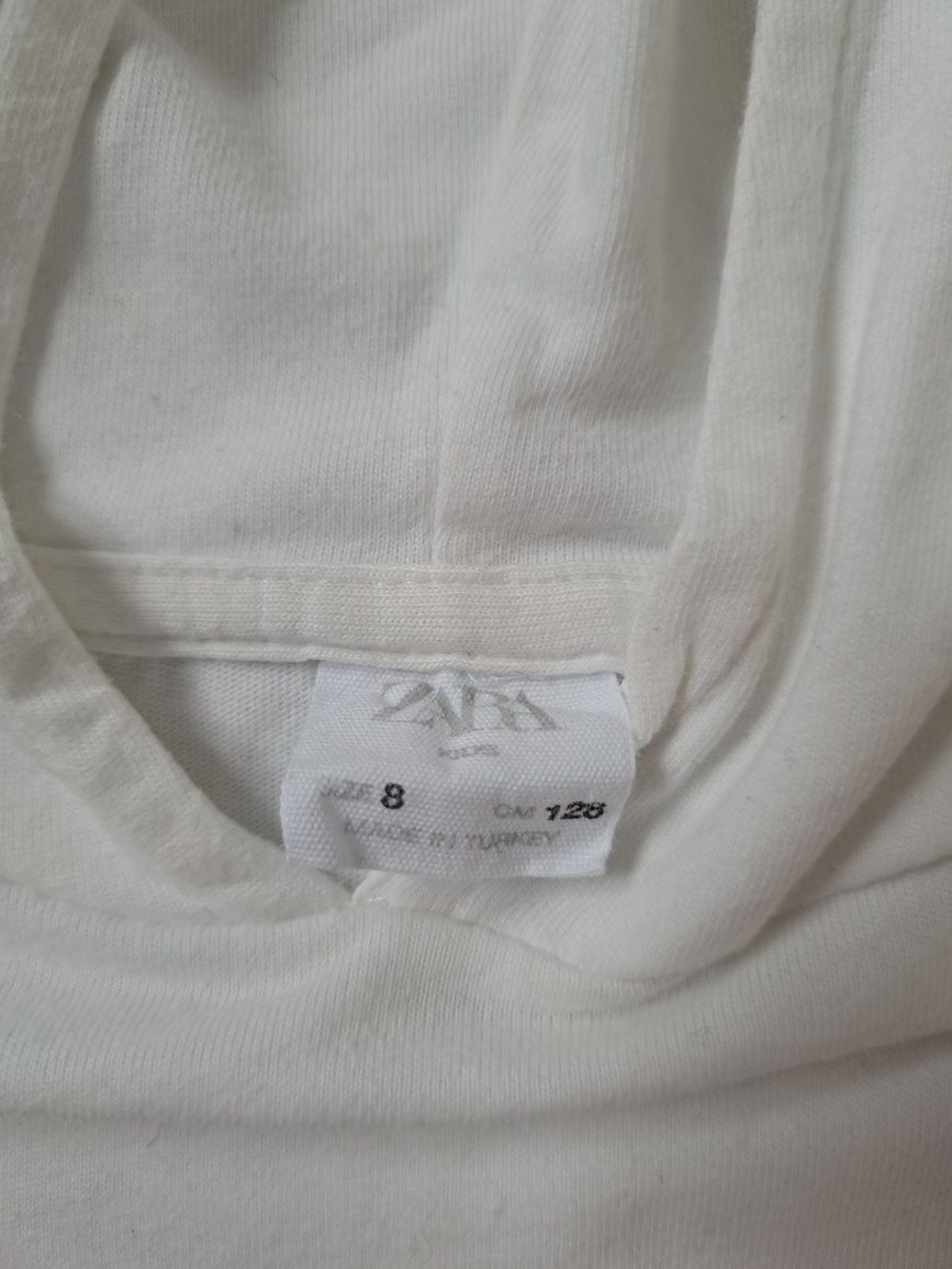 Bluza Zara 128 biała z napisem