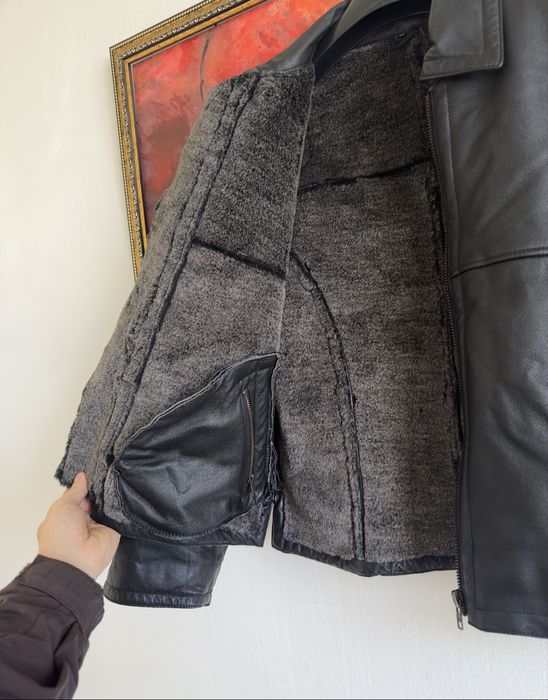 Зимняя кожаная куртка с мехом Размер М