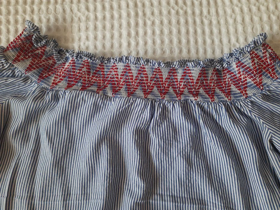 Bluzka hiszpanka w paski  PAPAYA rozmiar M