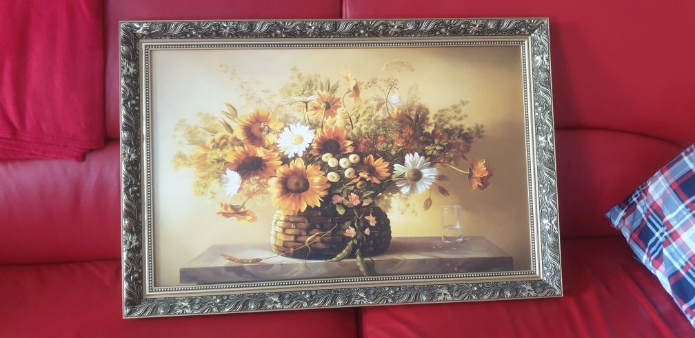 Obraz widok kompozycja kwiatów w wazonie.