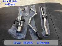 Linha Escape Inox - Honda Civic EG/EK