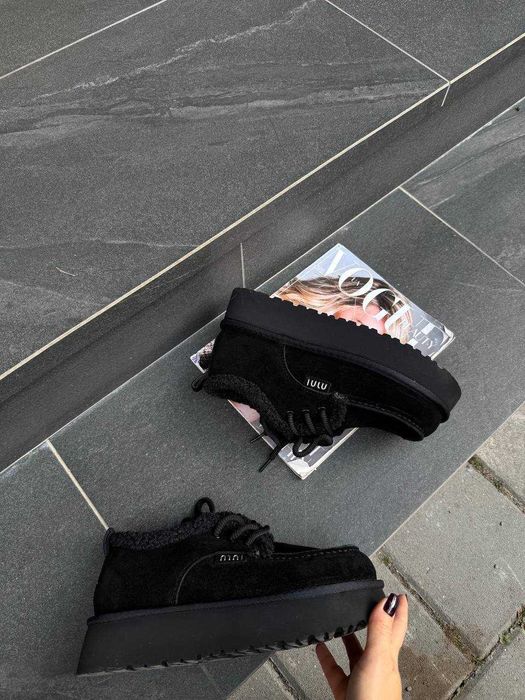 Жіночі зимові лофери [36-40] натуральна замша, хутро | тепле взуття