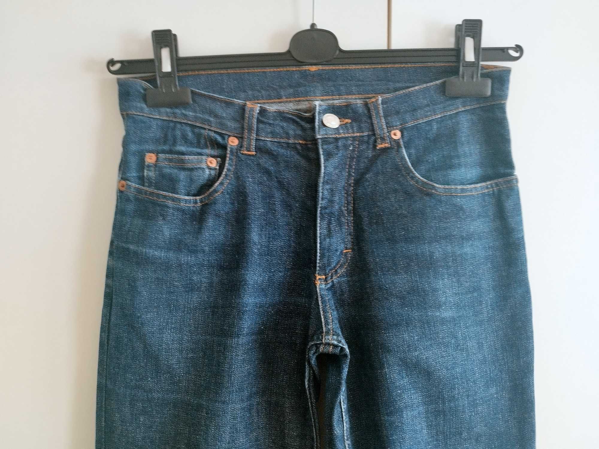 Spodnie damskie H&M, roz. 36, dżinsowe jeansy granatowe