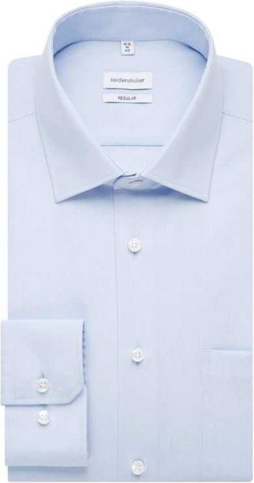 Męska Koszula SEIDENSTICKER Nowoczesna Biznesowa Jasnoniebieski 38
