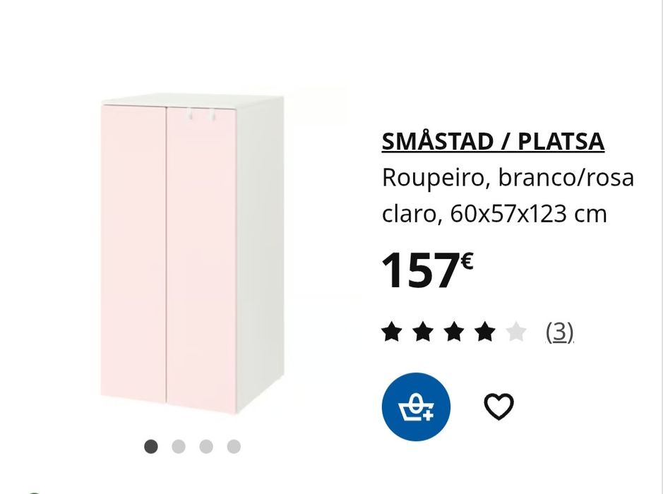 Roupeiro branco e rosa