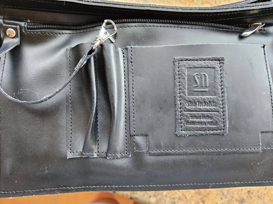 Czarna 100% skórzana torba Brooklyn Słoń Torbalski na ramię i do ręki