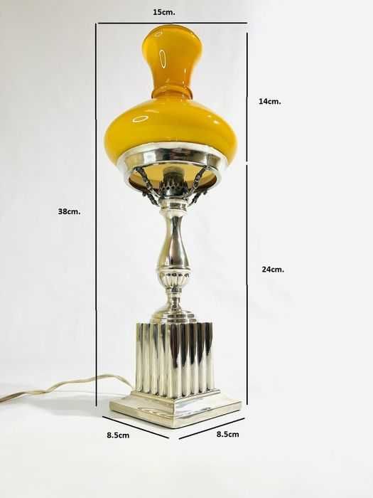 100-letnia srebrna (0.925) lampa z abażurem
