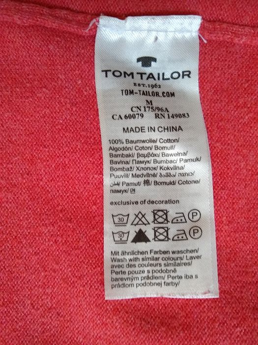 TOM TAILOR Elegancki męski sweter, 100% Bawełna, Rozmiar S/M