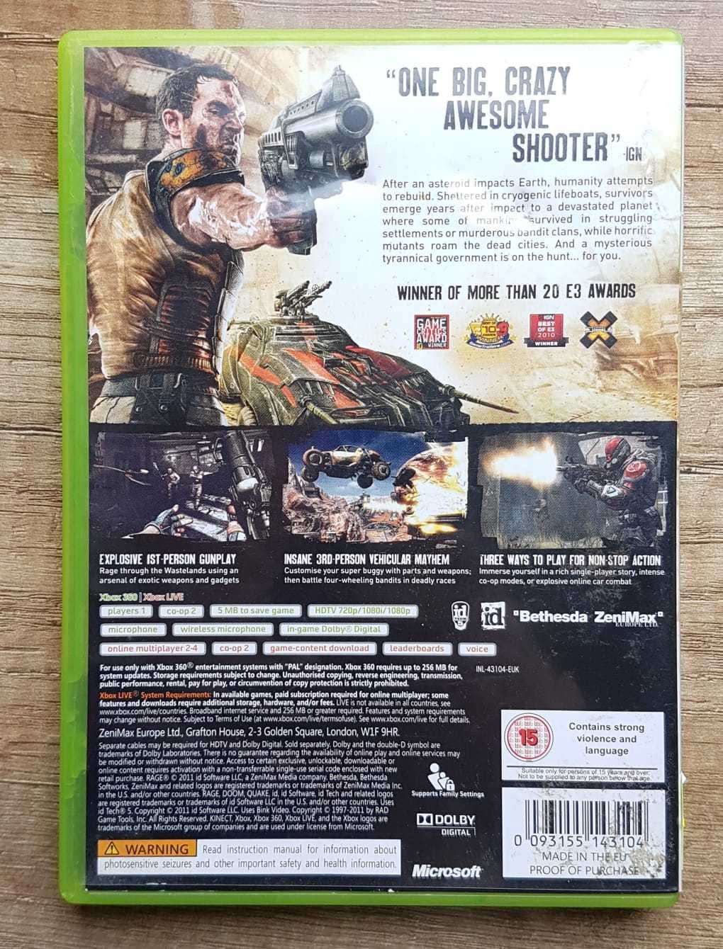 Rage Anarchy Edition Xbox 360 gra prezent