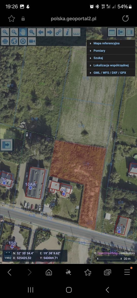 Sprzedam działkę budowlaną 1966m²