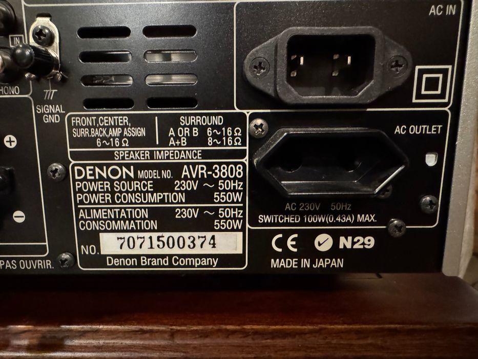 Denon AVR-3808 Amplituner kino domowe 7.1 IDEAŁ