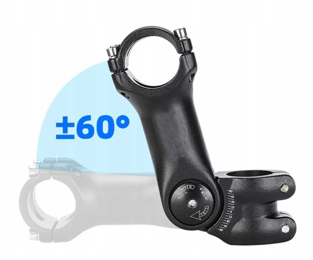 Mostek wspornik kierownicy rowerowy regulowany kąt 0-60° 31.8x120mm