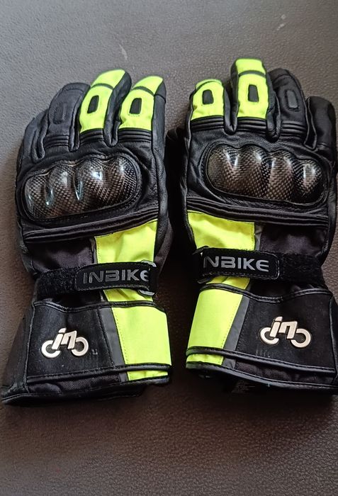 Rękawice motocyklowe INBIKE wodoodporne - czarno-żółte r.2XL