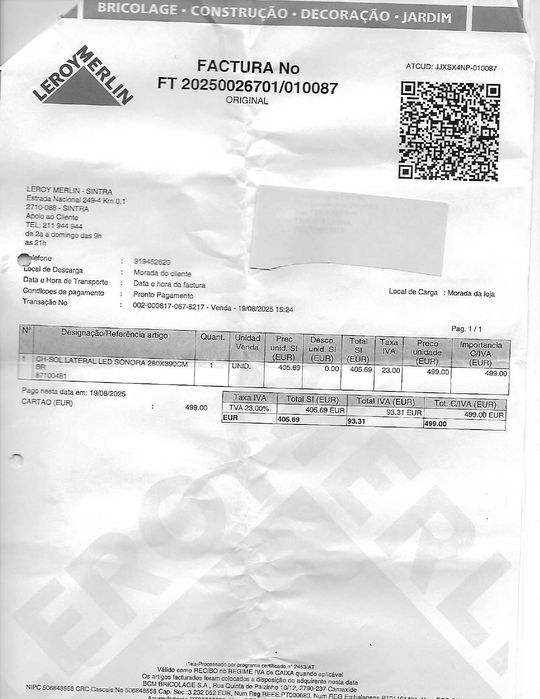 Chapéu de sol novo com luzes