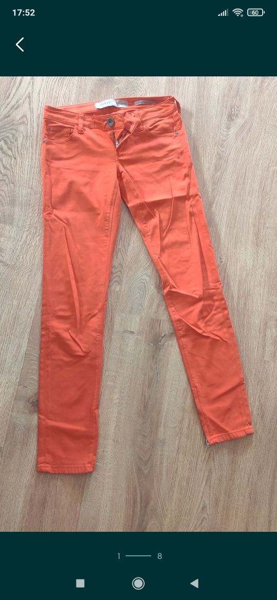 Vintage spodnie dopasowane skinny ultra low biodrówki Guess 24