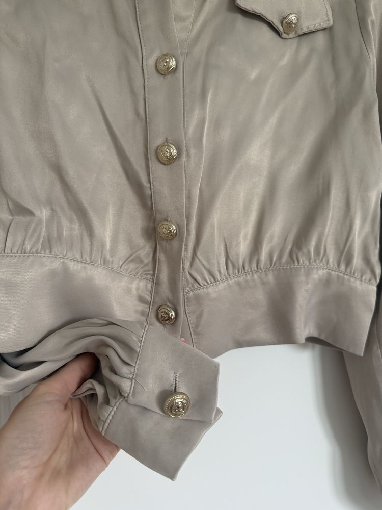 Krotki satynowy komplet Balmain