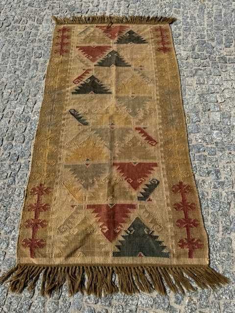 Idealny r. tkany wełniany kilim dywan Art Deco 195x92 cm galeria 5 tyś