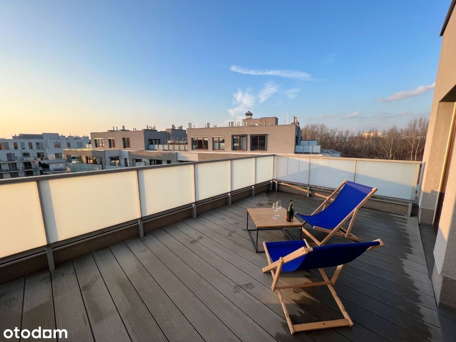 Dwupoziomowy apartament z 3 tarasami, Wilanów