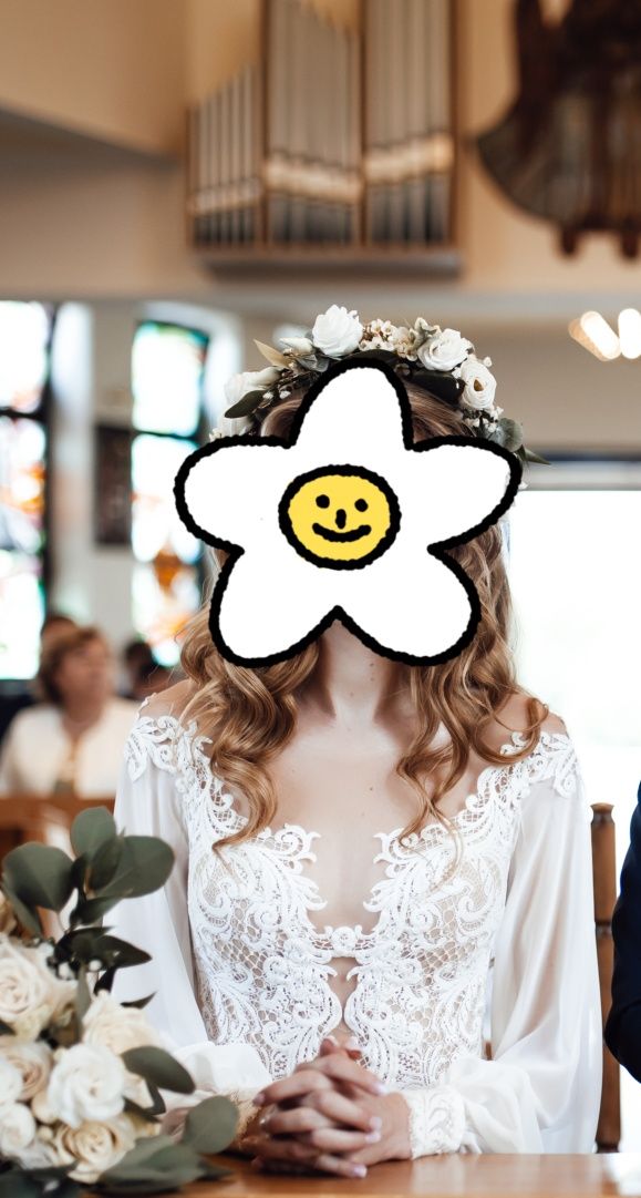 Piękna suknia ślubna boho