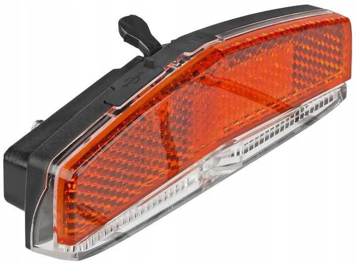 Lampka rowerowa tył na bagażnik USB 300 mAh