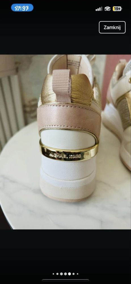 Michael Kors stylowa pudrowe adidasy sneakersy buty sportowe 37
