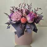 Box prezentowy,  candlebox, flowerbox, ozdobne kwiaty z wosku, prezent