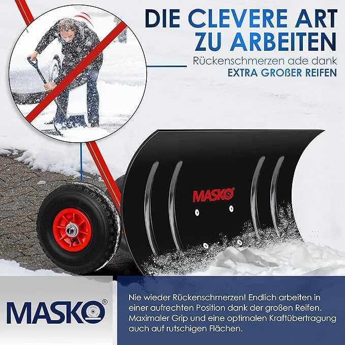 MASKO® Łopata do śniegu na kółkach z regulacją wysokośc