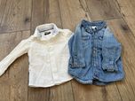 Sprzedam dwie koszule biala reserved i jeansowa h&m 74