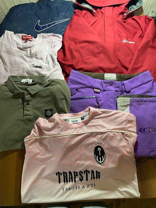 пак вещей (stone island,trapstar,supreme,nike,berghaus,salamon)