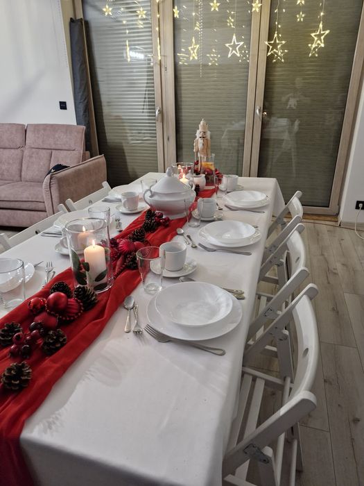 Stoły krzesła zastawa stołowa wynajem na święta sylwester