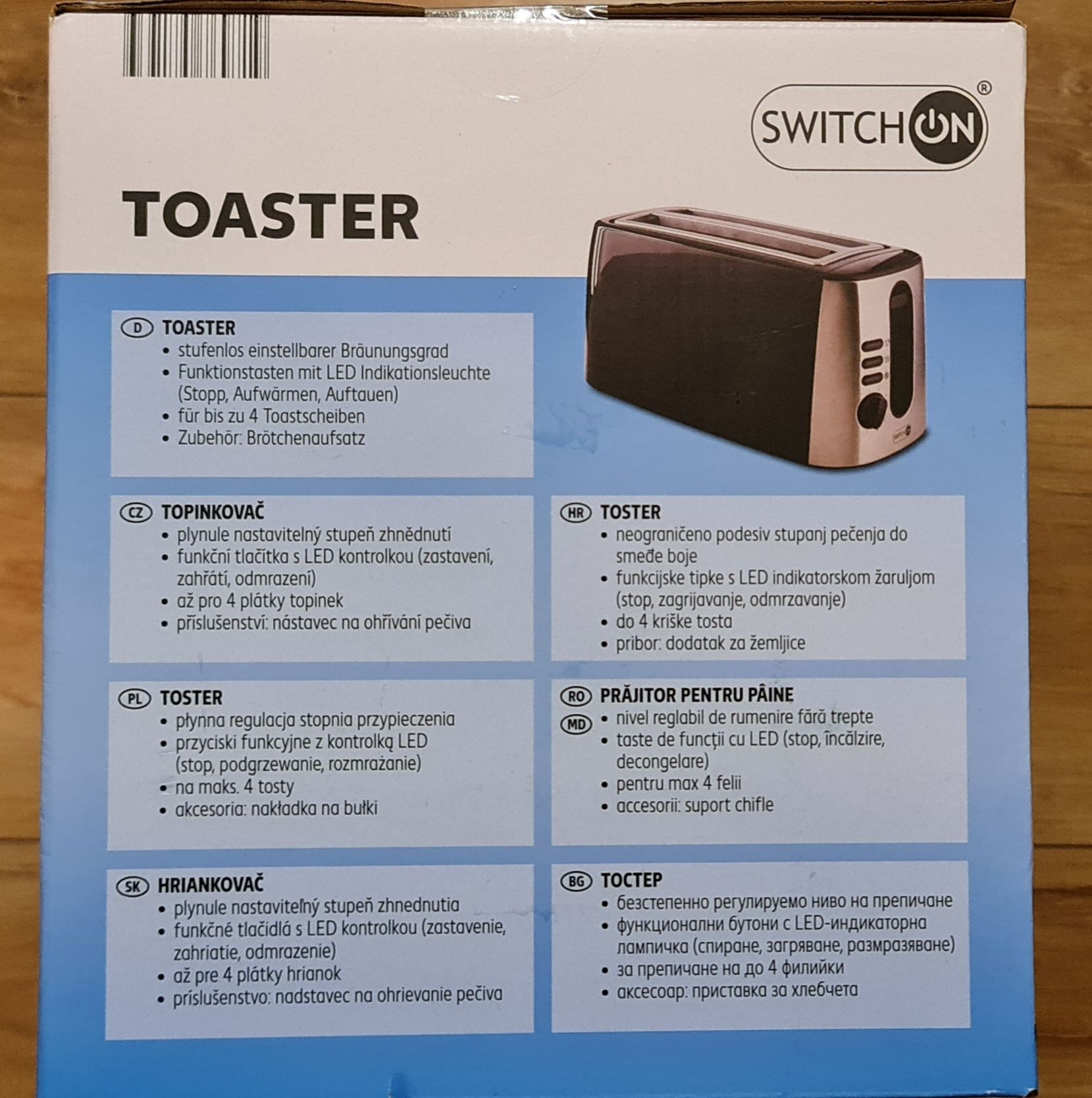 Toster duży na 4 tosty. Wysoki model. 3 lata gwarancji.