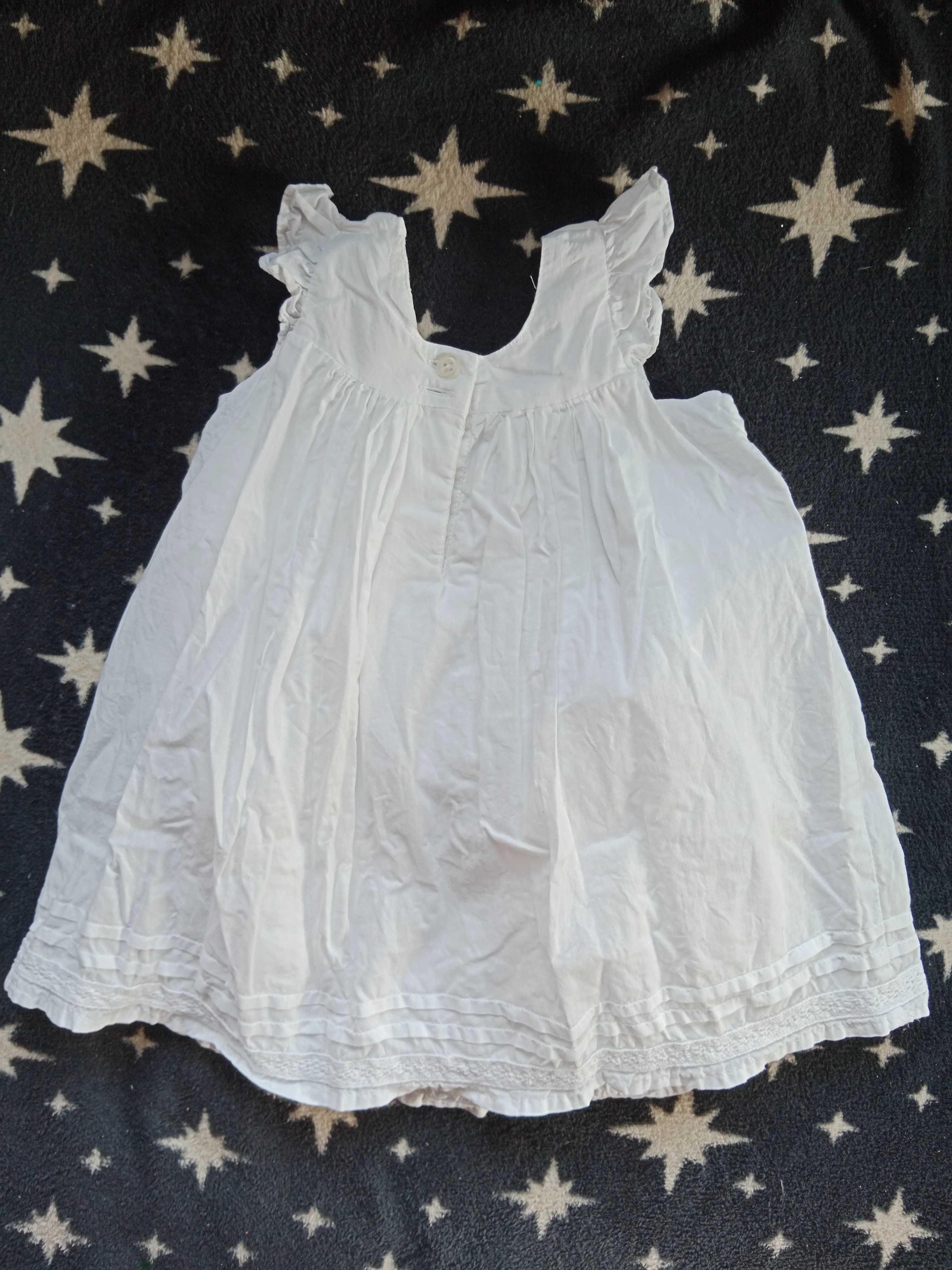 Śliczna biała sukienka dziewczęca CAMILLA rozmiar 74