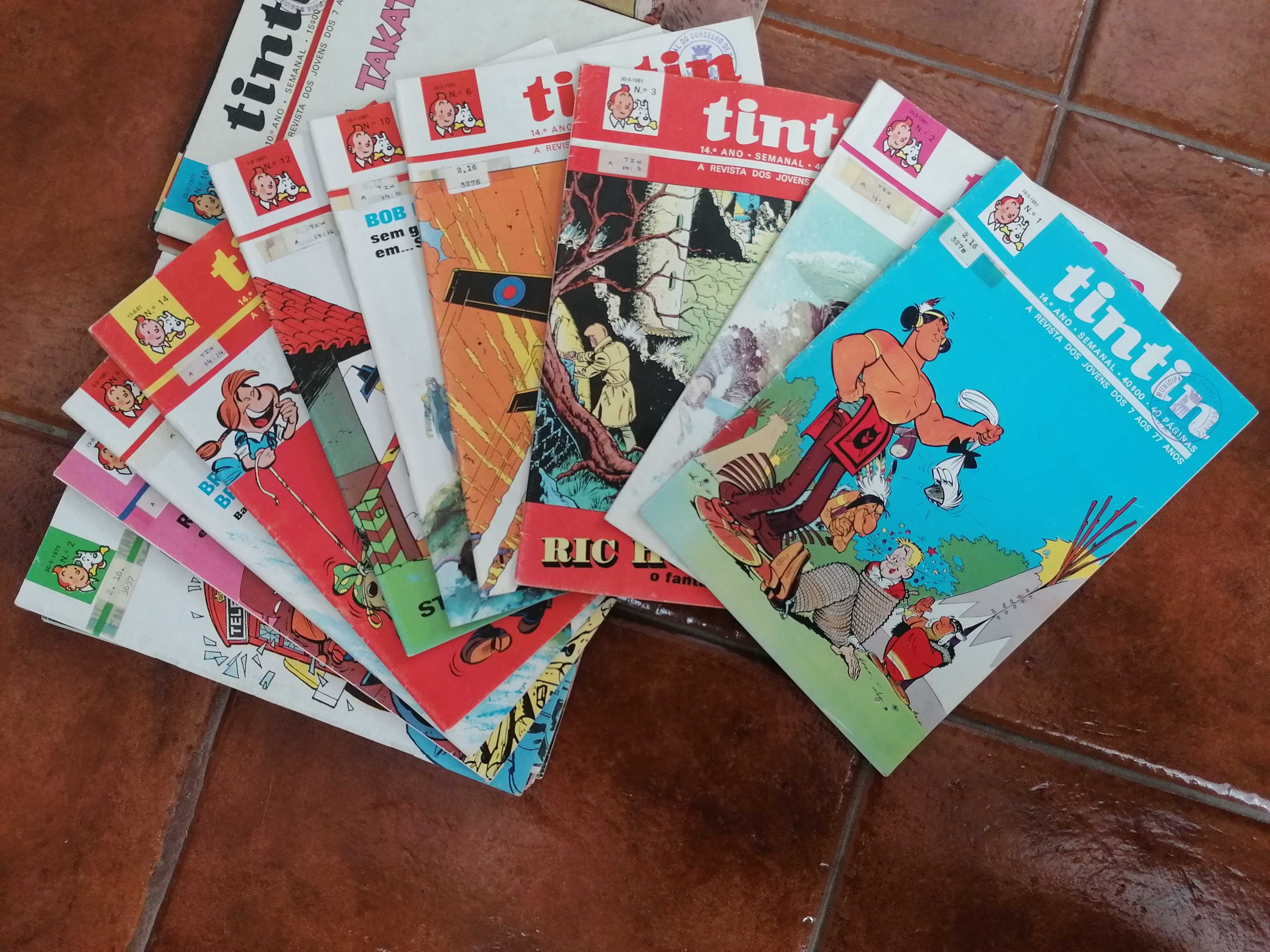 Revistas Tintin - Anos 1973, 1974, 1977, 1979 e 1981