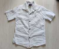 Рубашка белая лёгкая короткий рукав хлопок, р.110-122